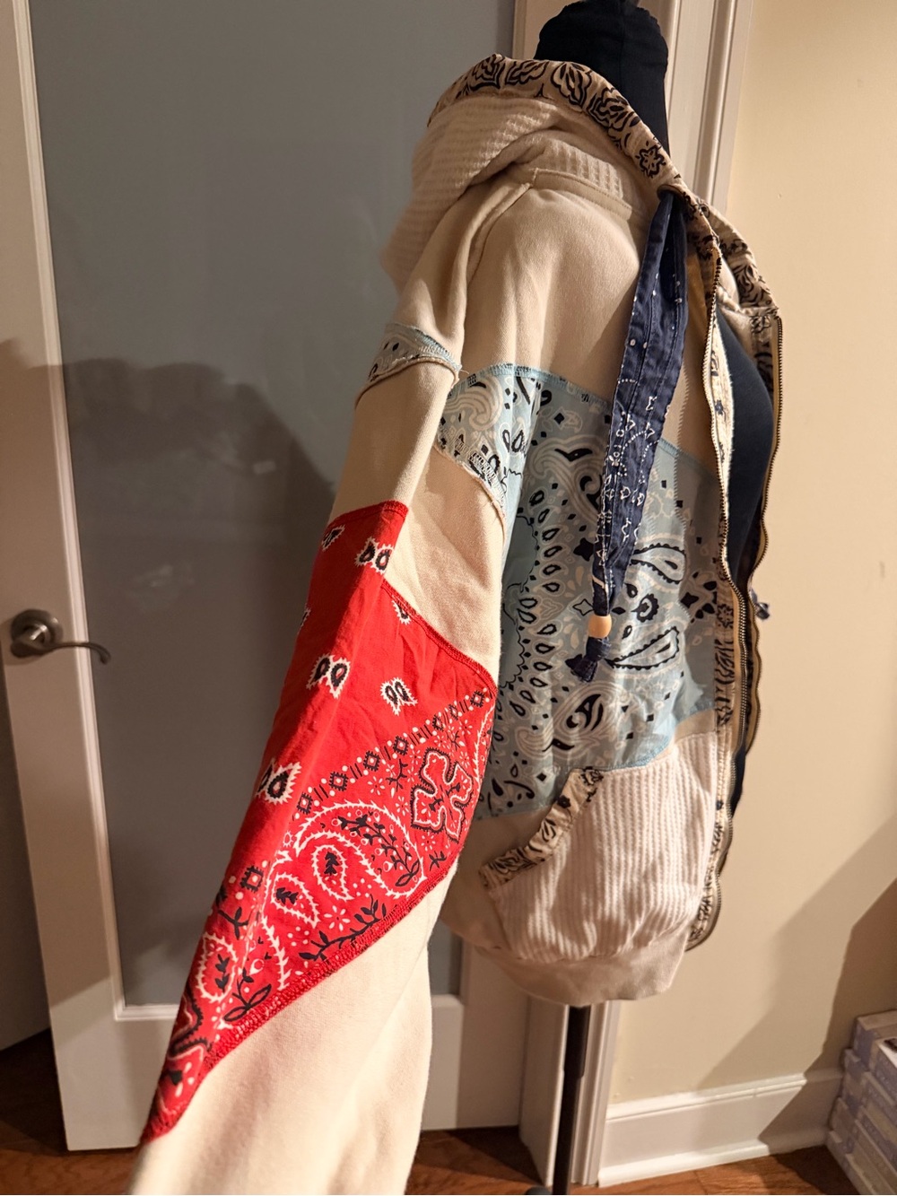 We The Free Patchwork Club Hoodie Size Medium NWT RETAIL $228 - Picture 8 of 9